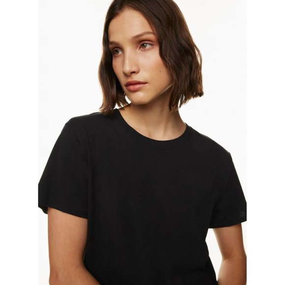 Aritzia GROUP BY BABATON Foundation Black Cotton Crew Neck T-Shirt, Size L - Picture 14 of 15